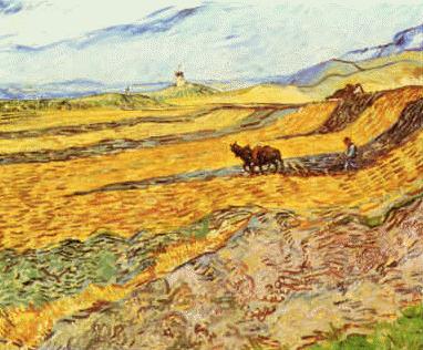 Vincent Van Gogh Enclosed Field With Ploughman oil painting picture